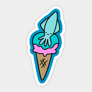 Icecream Cone Squid Sticker